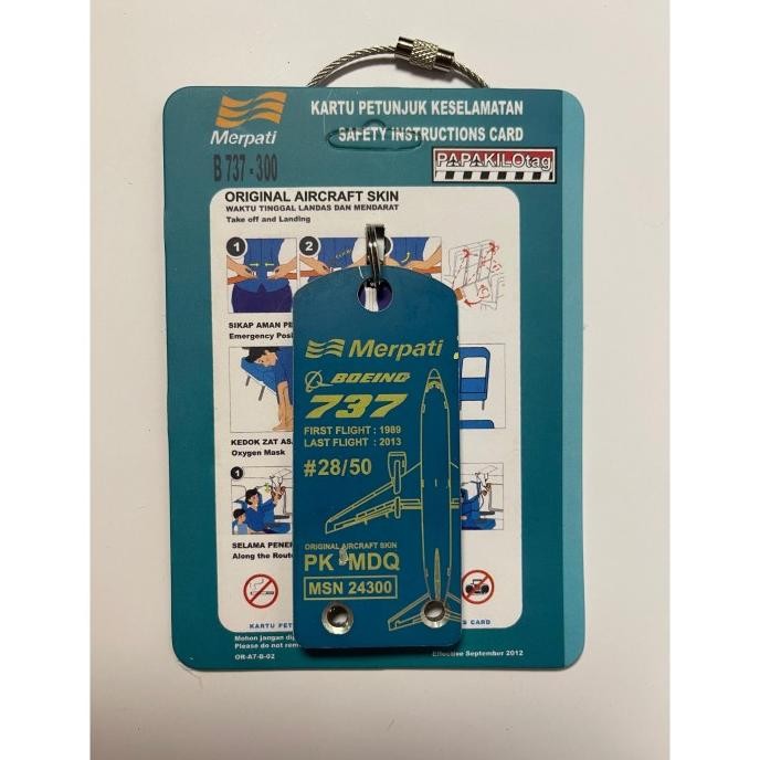 Aviation plane aircraft skin tag MERPATI BOEING 737-300 PK-MDQ