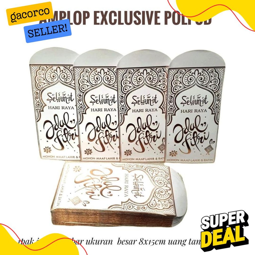 

Bellino - Grosir 1Pak Isi 50 Lembar Amplop Poli Lebaran Ukuran Sedang L Exclusive Mewah Premium Angpau Lebaran Thr Terlengkap Dan Termurah