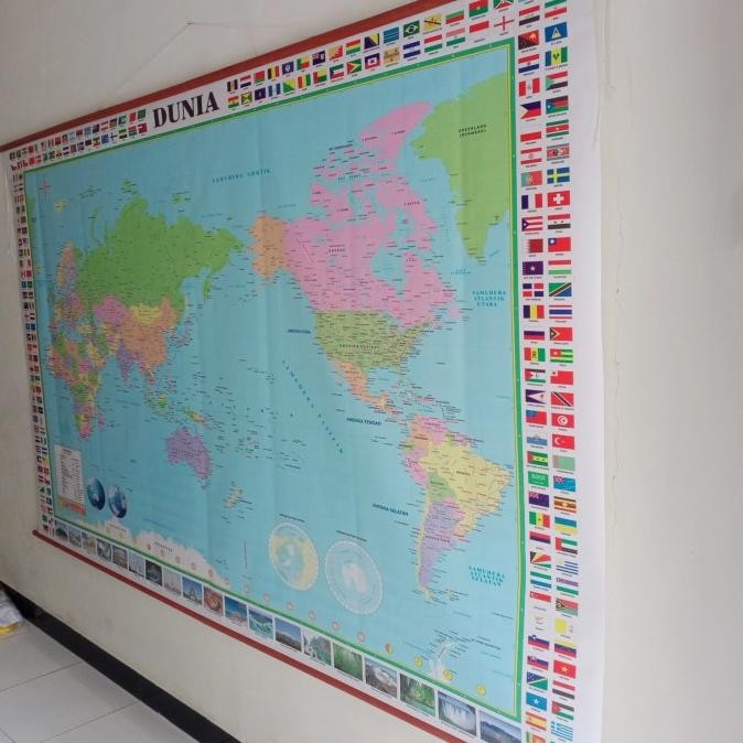 

|| PROMO BUKU / Peta Dunia Jumbo Ukuran 240x140 cm DISKON