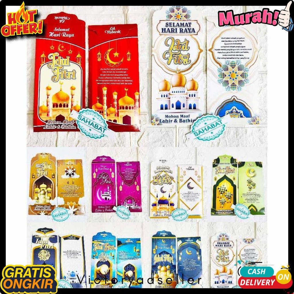 

[ 100 Pcs ] Amplop/Angpau Lebaran Idul Fitri Motif Masjid/Uang Dan Atm Ukuran Panjang Isi 100 Pcs Terlengkap Dan Termurah