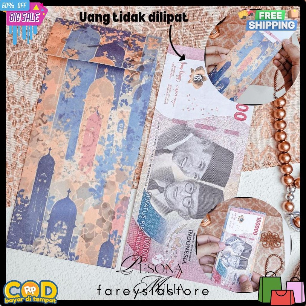 

[Limited] Exclusive Amplop Lebaran Super Mewah Platinum 10 Lembar Emboss Premium Angpau Thr Diskon