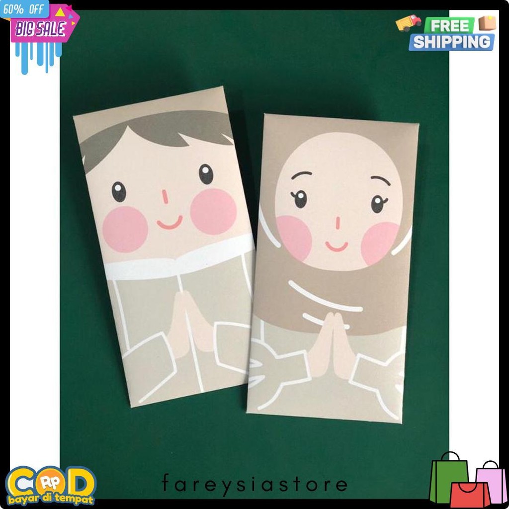 

6 Pcs Amplop Lebaran Idul Fitri Lucu / Amplop Thr Lebaran Karakter Anak Ready Stock Diskon