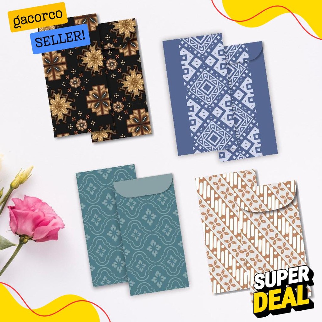 

6 Pcs Angpao Wedding Amplop Kondangan Motif Batik Angpao Panjang Amplop Uang Diskon Setengah Harga