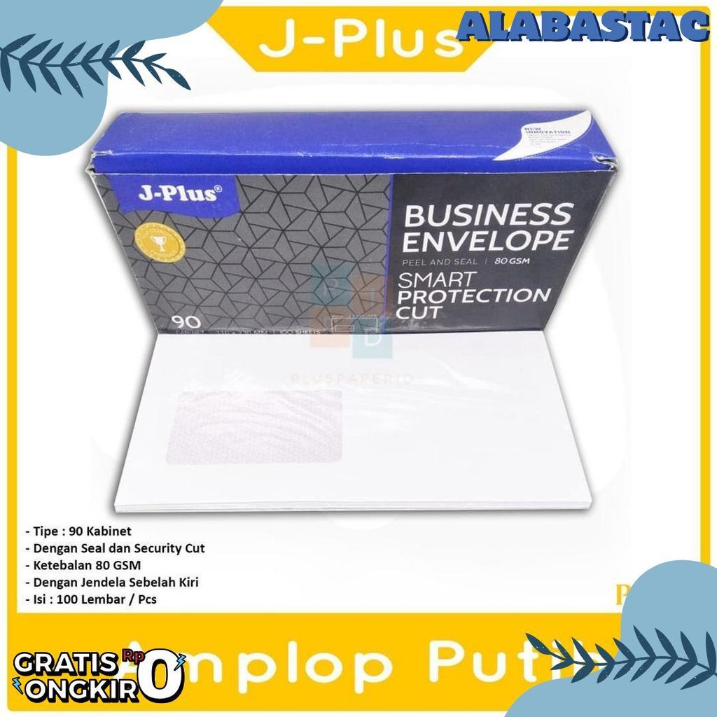 

Jplus - Amplop Putih Jendela Kiri No.90 Biru - Pack Diskon