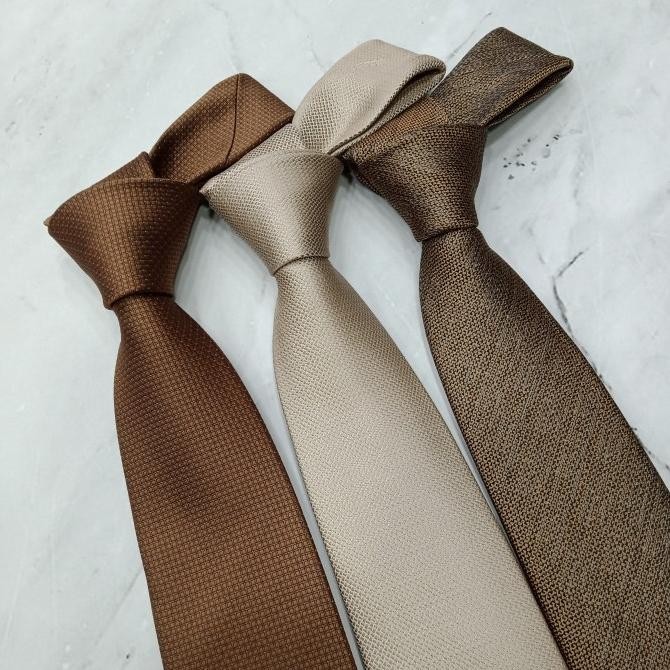Ready Dasi Coklat Tua Polos Dasi Coklat Pria Panjang Import