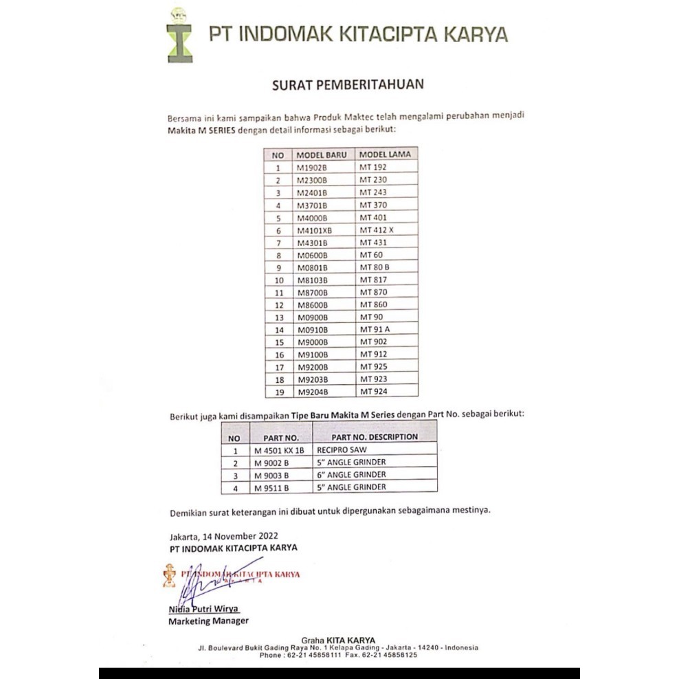 Bor Tangan Maktec Mt 60