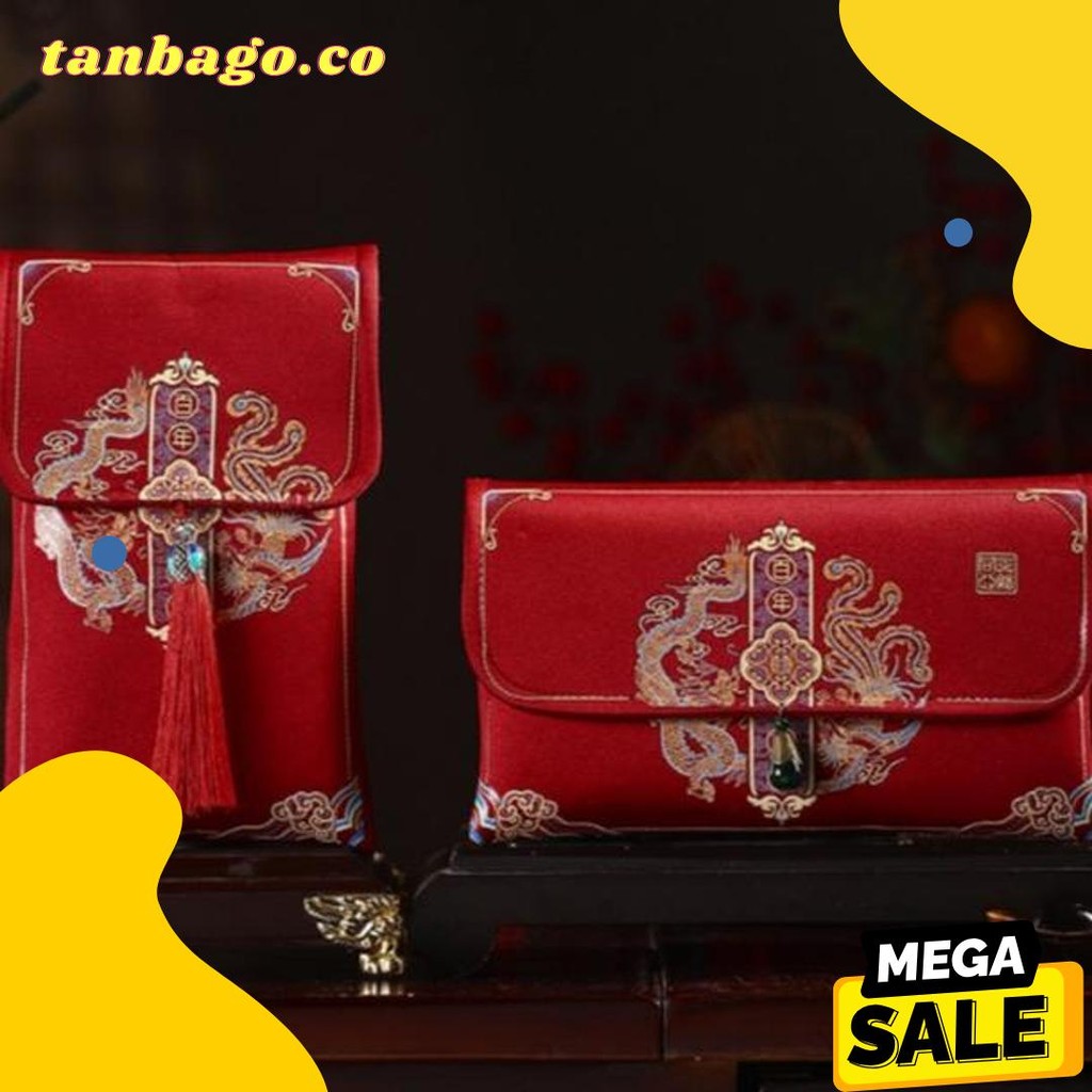 

[Dompet Angpao Kain Shuang Xi Premium] Dompet Amplop Angpao /Angpau / Hongbao Glitter Wedding, Sangjit , Uang Susu, Pernikahan / Shuang Xuang Xi Diskon Setengah Harga