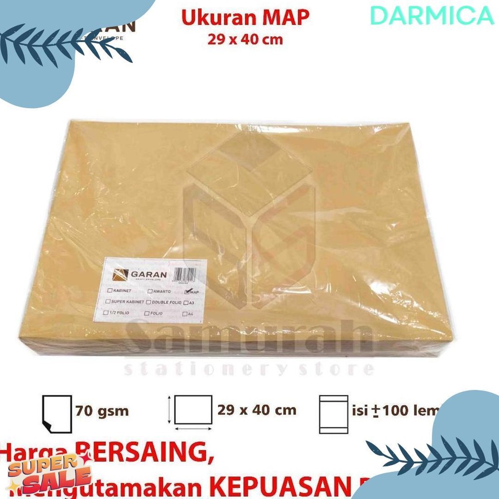 

Amplop Kertas Coklat Garan Ukuran Map 29 X 40 Cm / Amplop Dokumen Besar 1 Pak Isi 100 Lembar Tebal 70 Gsm / Gram 29X40 Terlengkap Dan Termurah