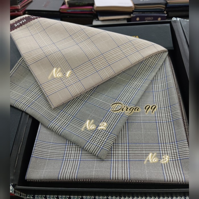 Bahan Jas Celana Wool Kotak Classic/ Kain Wool Premium By B. Veneta