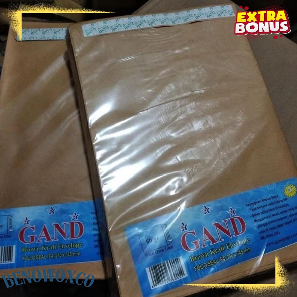 

Amplop Coklat Polos Folio Seal/Lem Gand ( 1Pak/100Pcs ) Diskon Setengah Harga
