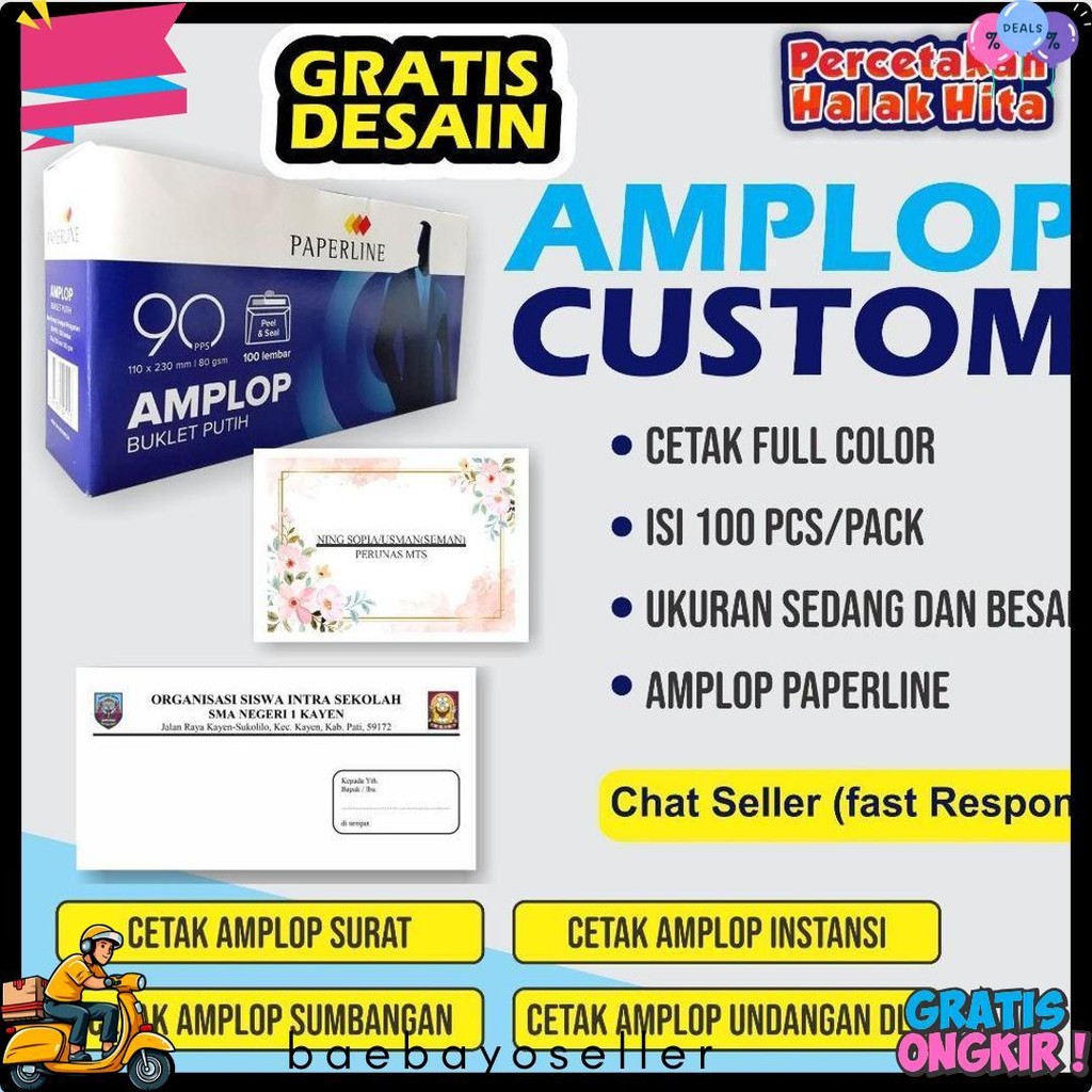 

Cetak Amplop / Cetak Amplop Custom / Amplop Instansi / Amplop Kondangan / Amplop Desain Custom Flash Sale! Diskon Hingga 70%