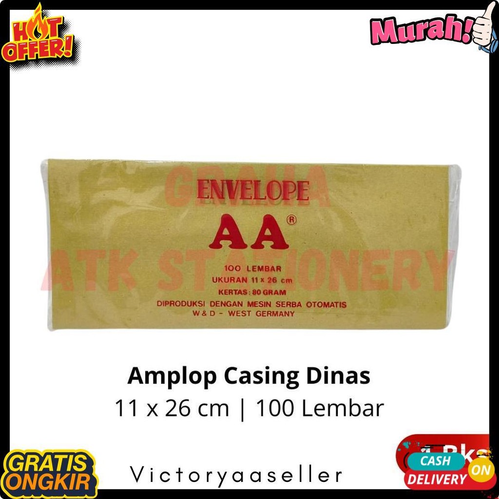 

[1 Bungkus] Amplop Coklat Dinas Aa 11X26 Cm / Amplop Casing Dinas / Amplop Kesing Dinas Aa 11X26 Cm Terlengkap Dan Termurah