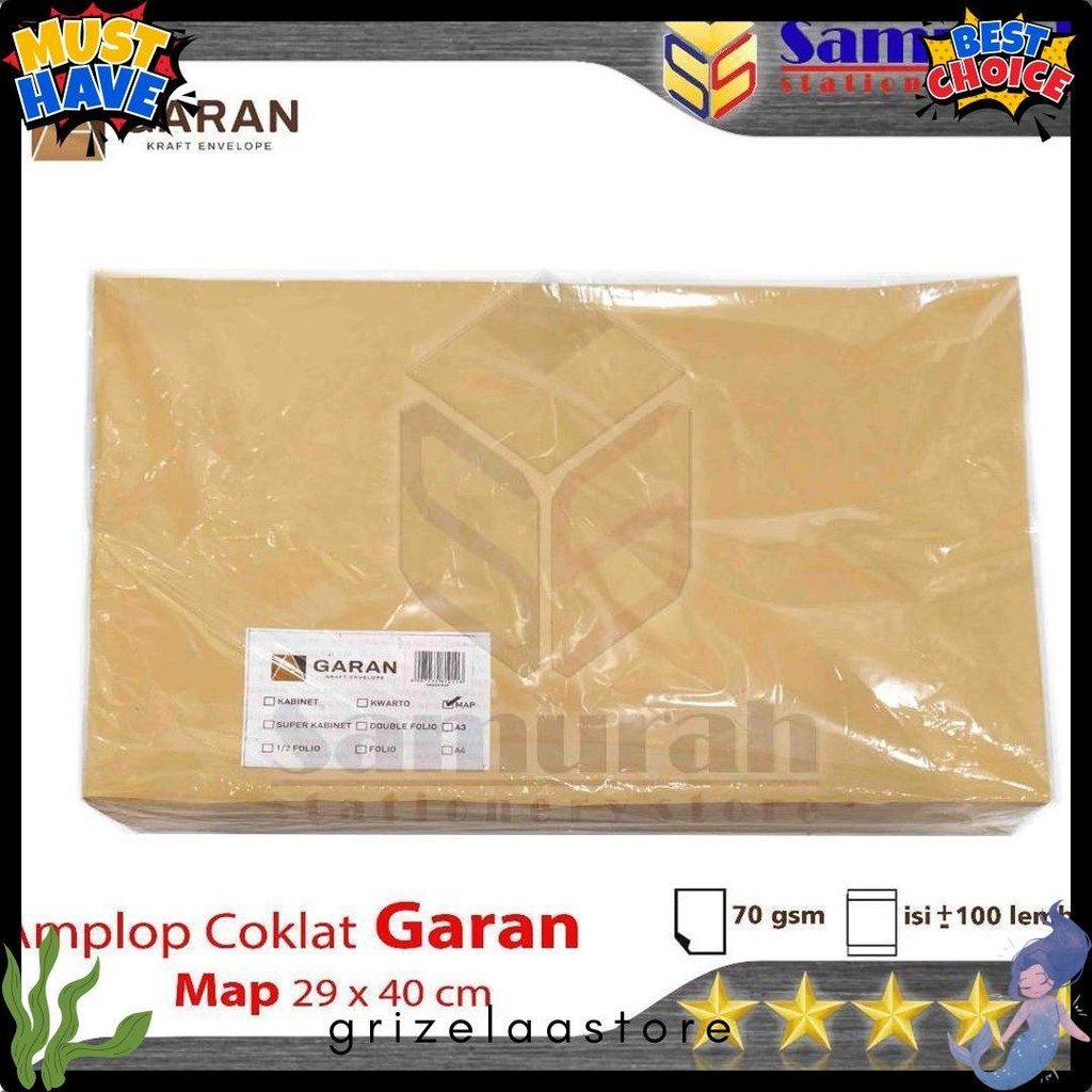 

Amplop Kertas Coklat Garan Ukuran Map 29 X 40 Cm / Amplop Dokumen Besar 1 Pak Isi 100 Lembar Tebal 70 Gsm / Gram 29X40 Diskon Setengah Harga