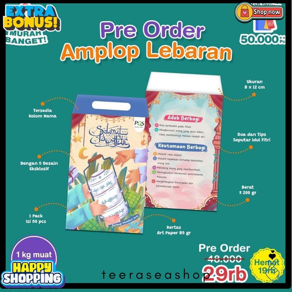

Amplop Lebaran 2025 - Isi 50Pcs [Pustaka Hulwah] Diskon