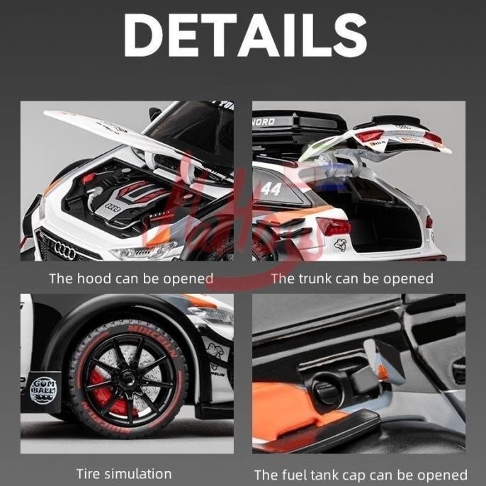 1:24 AUDI RS6 AVANT DTM Alloy Metal Model Diecast Racing Car koleksi pajangan hadiah BS