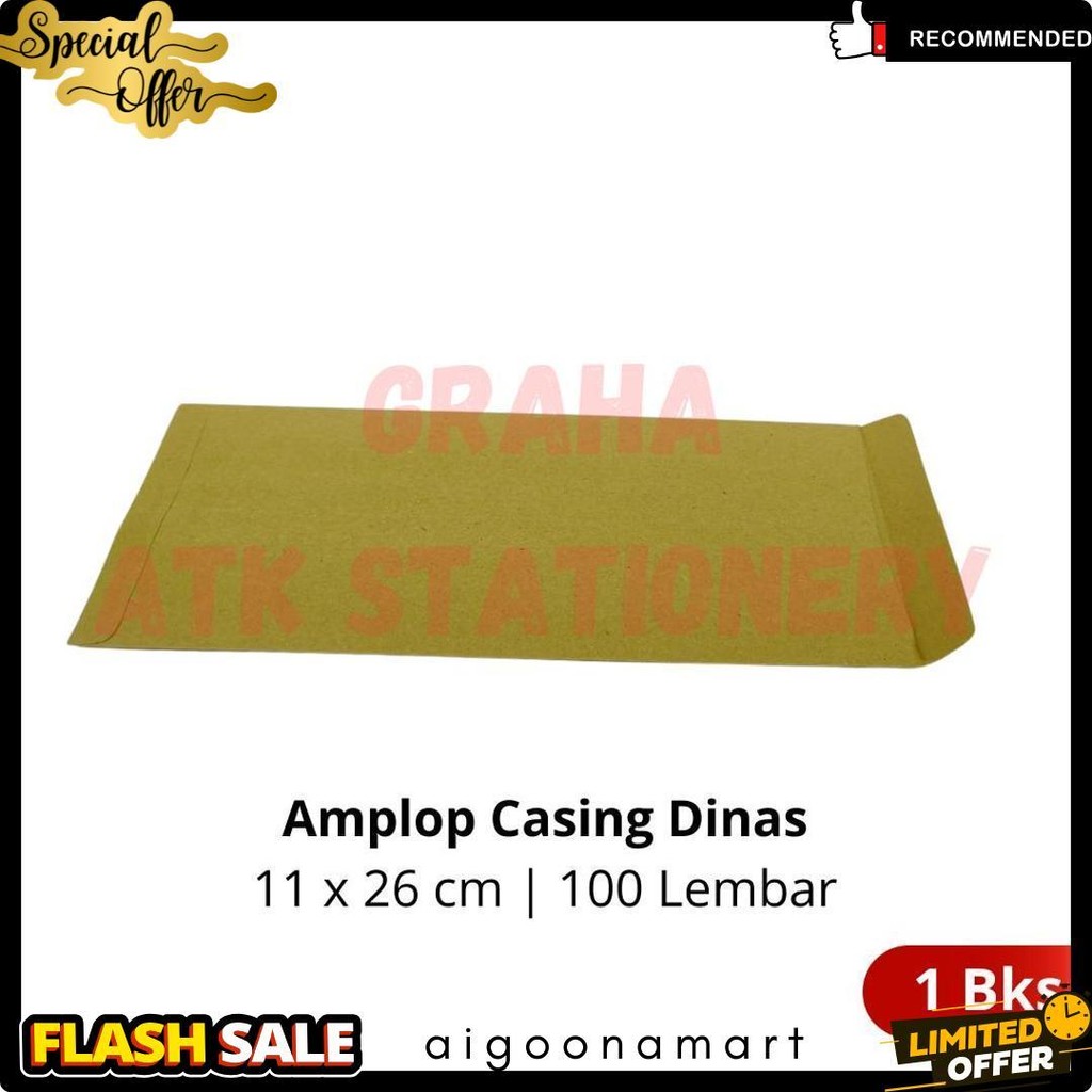 

[1 Bungkus] Amplop Coklat Dinas Aa 11X26 Cm / Amplop Casing Dinas / Amplop Kesing Dinas Aa 11X26 Cm Diskon