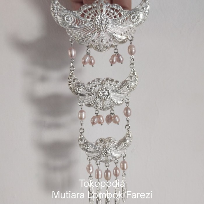 Bros Kebaya Mutiara Air Tawar Asli Lombok bahan Stainless *559