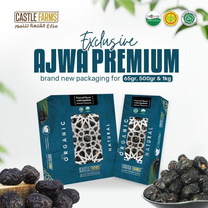 

kurma ajwa Castle Farms Premium Organik 500 Gram