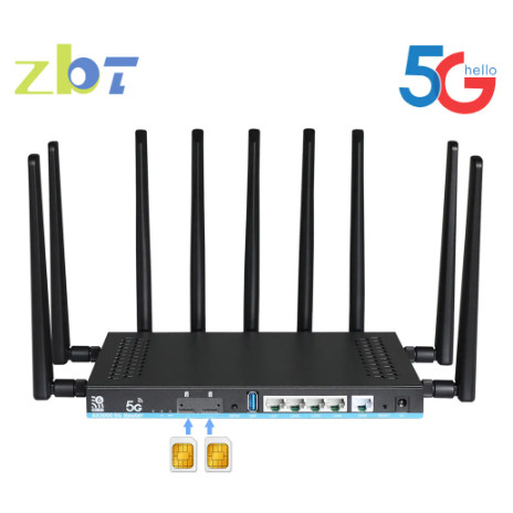 Kartu SIM ZBT Router 5G Wifi6 3000Mbps Openwrt 1GB 4*LAN USB3.0 Modem 5G 4T4R Antena Penguat Wifi |G