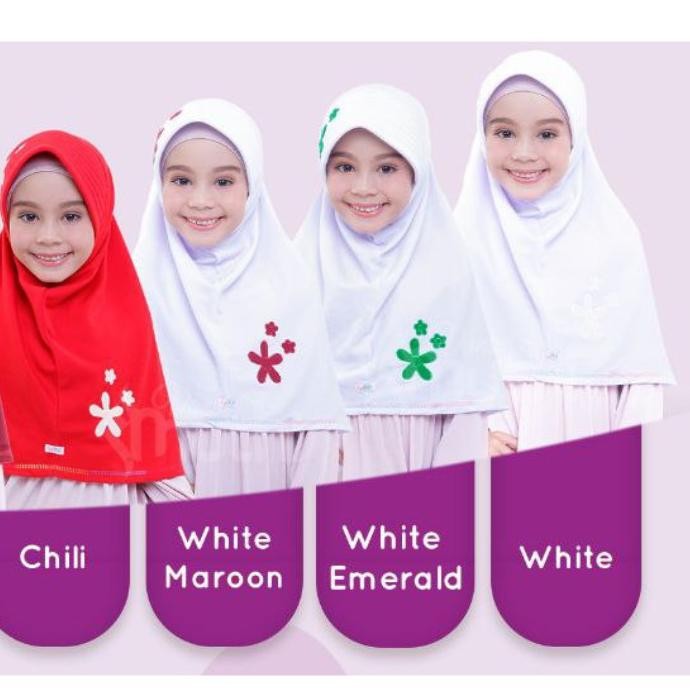 Kerudung Bergo Anak Jilbab vania jasmine hijab instan Sekolah TK SD