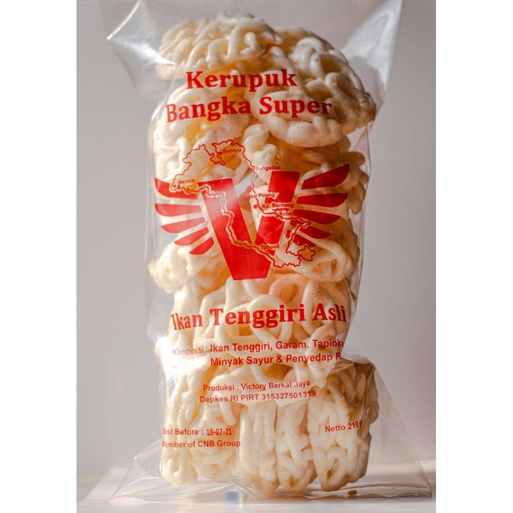 

[PAKET HEMAT 4PCS] KERUPUK BANGKA IKAN TENGGIRI ASLI - "VICTORY