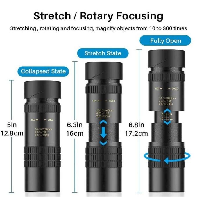 Teropong Jarak Jauh / Telescope Jarak Jauh Axcell Zoom 10-300X40 Original Dan Terlaris