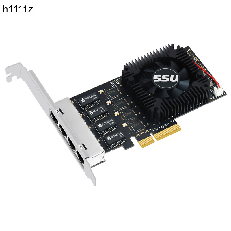 BARU NEW 2.5Gb Ethernet PCIE 4 Port Network Card Adapter 2.5Gbps PCI Express X4 RTL8125B Chip RJ45 2