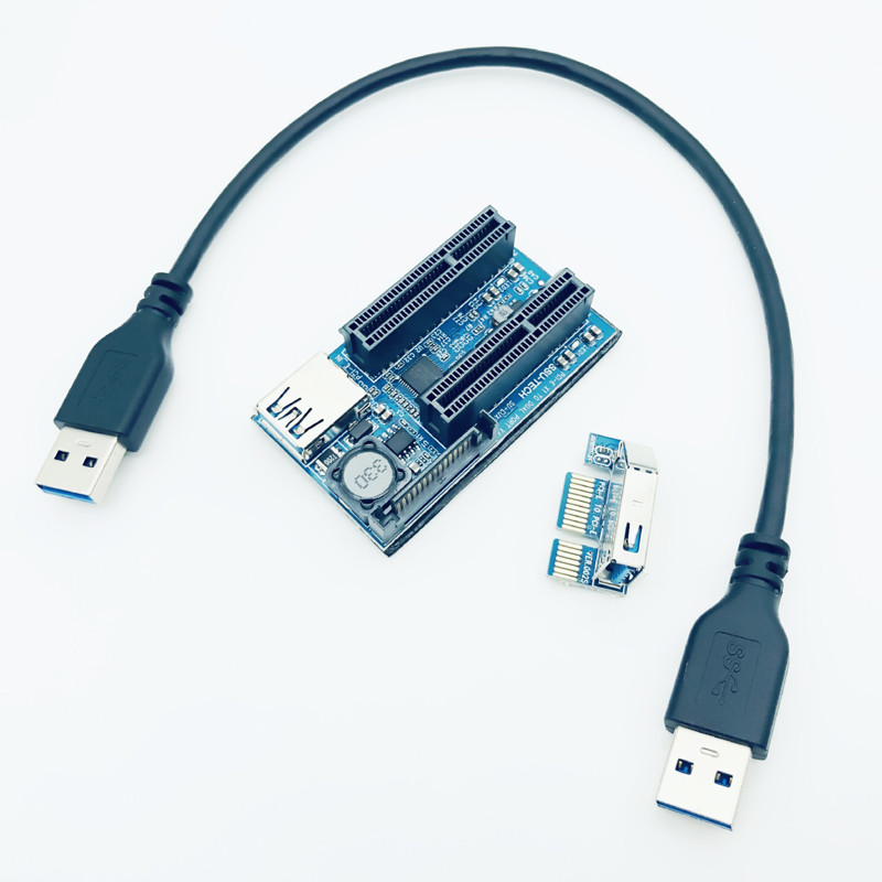 BARU BTBcoin Add On Card PCI Express Connector PCI-E Riser PCIE X1 to X4 Riser PCI E Riser Card SATA