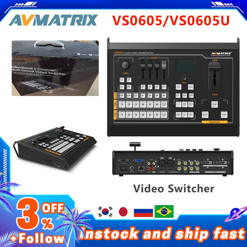SALE Avmatrix VS0605U 6CH SDI/HDMI-compatible Multi-format Streaming Switcher With PiP&PoP mode, Aud