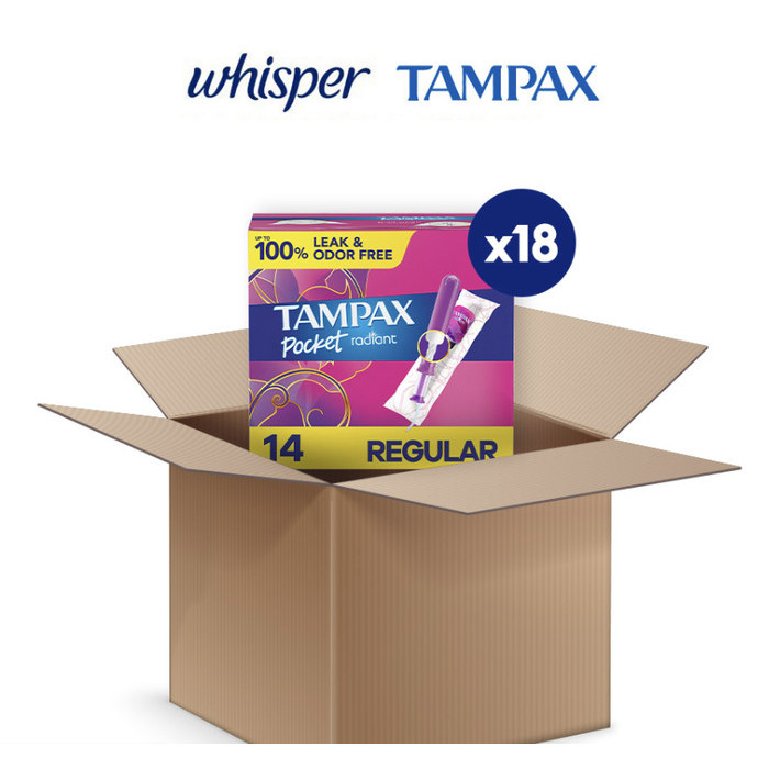 

Tampax Pocket Radiant Plastic Tampons Regular/Super 14pcs 1 CARTON