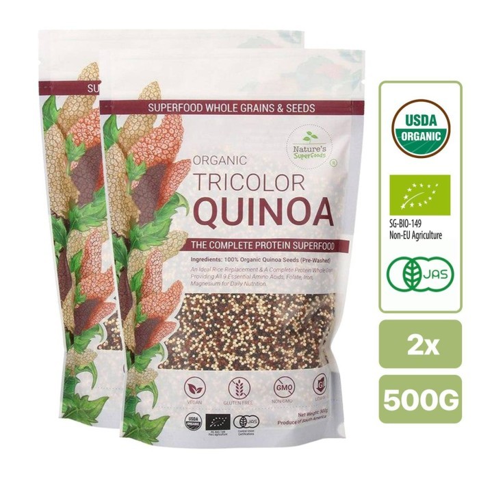 

Nature's Superfoods PREMIUM Organic Tricolor Quinoa Seeds 2 X 500G
