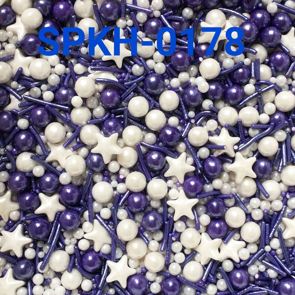 

SPKH-0178 Sprinkles sprinkle springkel 500gr mix ungu putih (SPRINKLES)