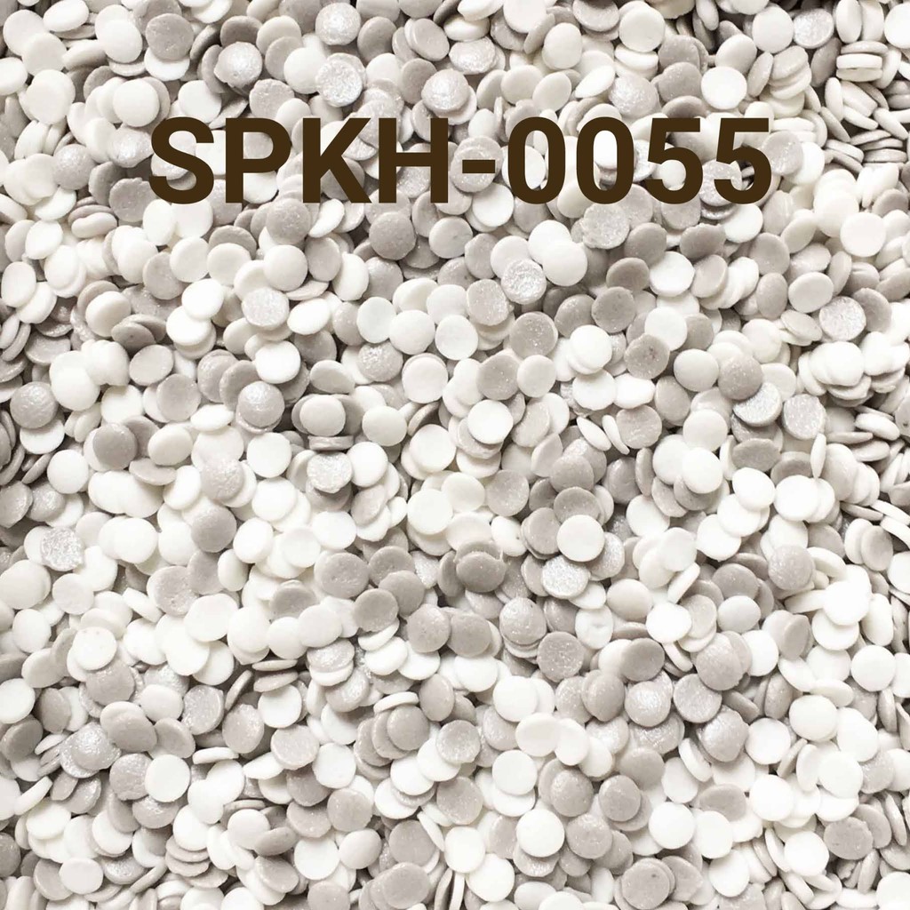 

SPKH-0055 Sprinkles sprinkle sprinkel 500gr bulat pipih putih abu (SPRINKLES)
