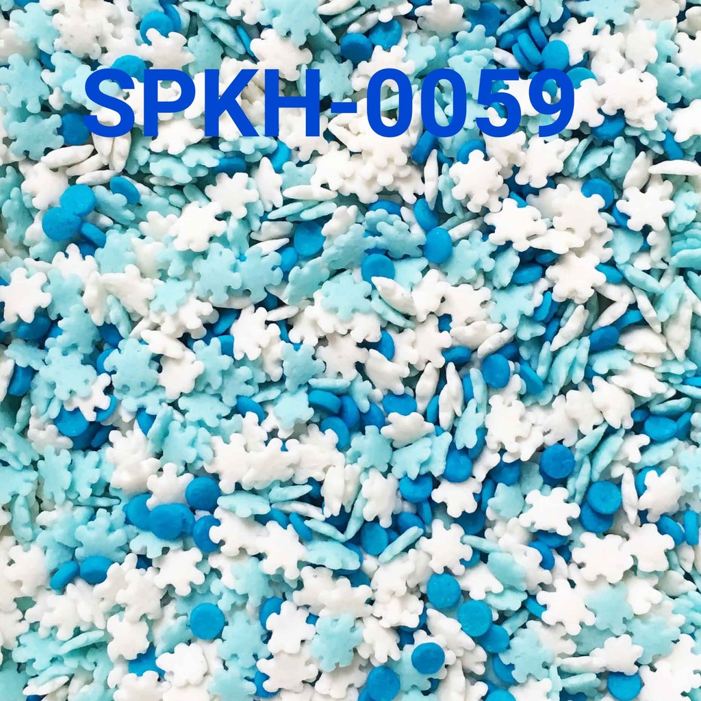 

SPKH-0059 Sprinkles sprinkle sprinkel 500gr snowflake biru putih (SPRINKLES)