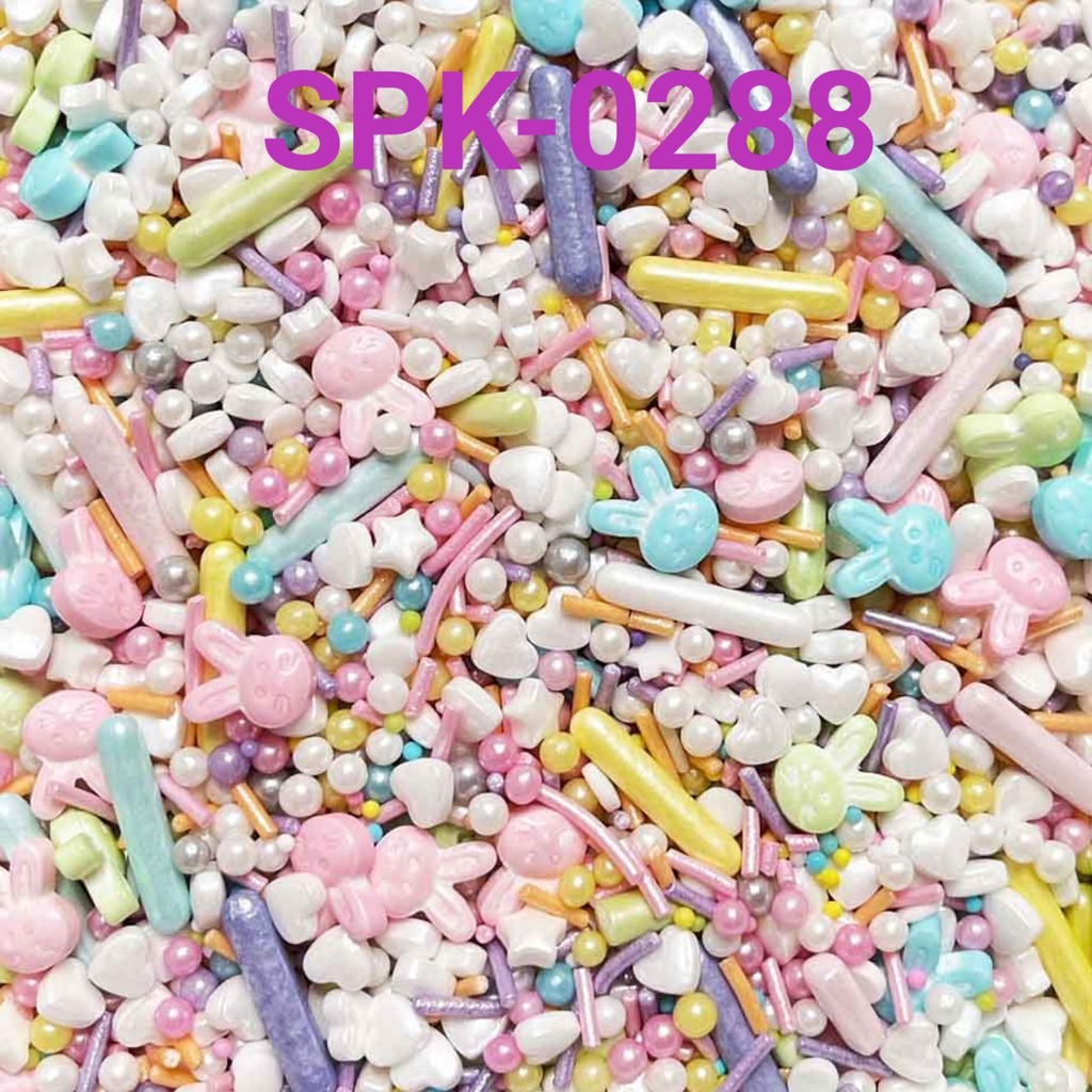 

SPK-0288 Sprinkles sprinkle springkel 1kg kelinci mutiara warna pastel (SPRINKLES)