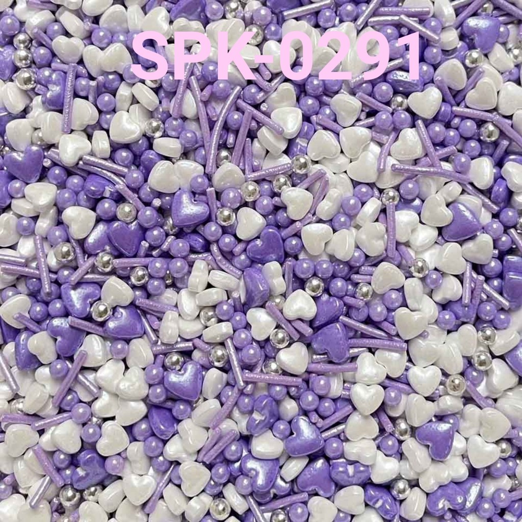

SPK-0291 Sprinkles sprinkle springkel 1kg hati ungu putih (SPRINKLES)