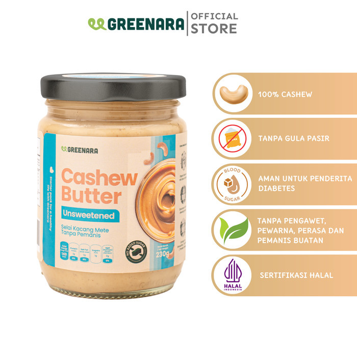 

GREENARA UNSWEETENED CASHEW BUTTER 230GR / SELAI MEDE