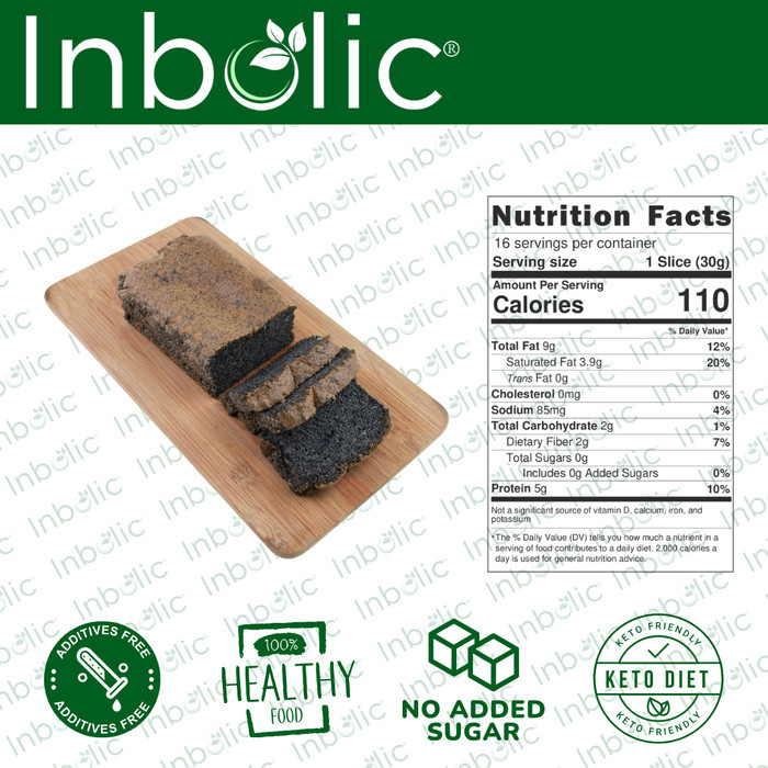 

INBOLIC LOW CARB BLACK SESAME BREAD / ROTI WIJEN HITAM KETO-FRIENDLY