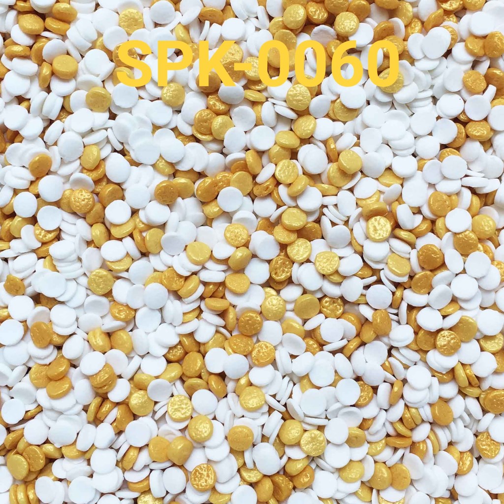 

SPK-0060 Sprinkles sprinkle sprinkel 1kg 1 kg bulat putih emas gold (SPRINKLES)
