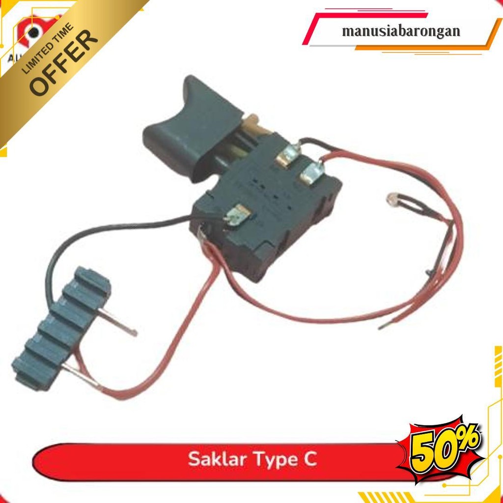 Switch Saklar Bor Cordless Switch Saklar Bor Baterai Saklar Trigger Bor Cas 24 Volt Siap Kirim