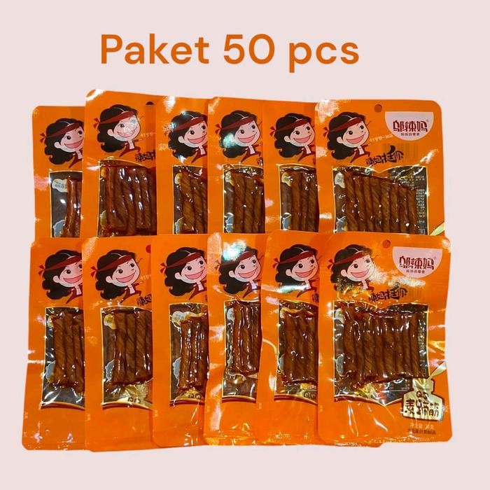 

Sale Paket 50 pcs Snack latio Tendon mini spicy cemilan pedas viral siap saji Ready