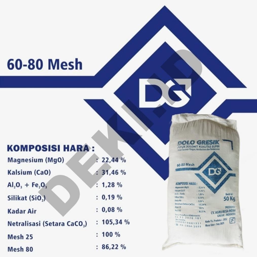 dg-78 Kapur Dolomit 50 Kg Via Instan Pupuk Dolomite Kalsium Super Pertanian Tani Ternak Tambak Alas 