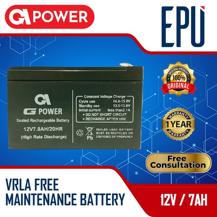 AKI UPS GPOWER 12V 7AH BATERAI UPS BATTERY AKI KERING UPS BATERE VRLA ORIGINAL QUALITY