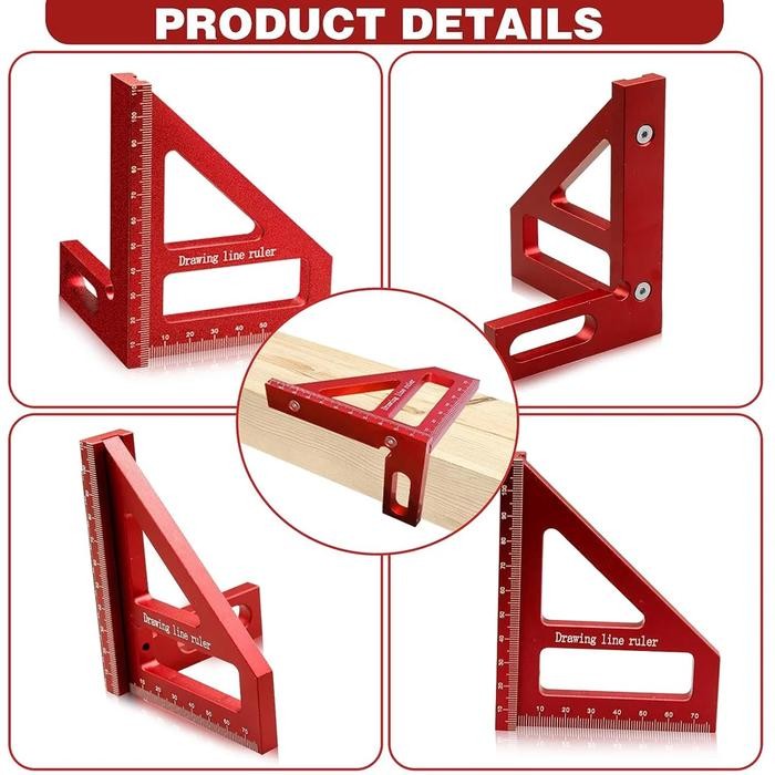 

TERLARIS! Siku Multi Angle Ruler Penggaris Segitiga Woodworking Square TO992