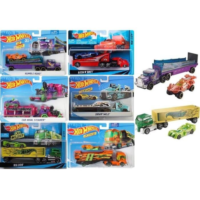 PROMO Hot Wheels Trailer Set Truk Gandeng Mobilan Truck Mainan Anak Die Cast