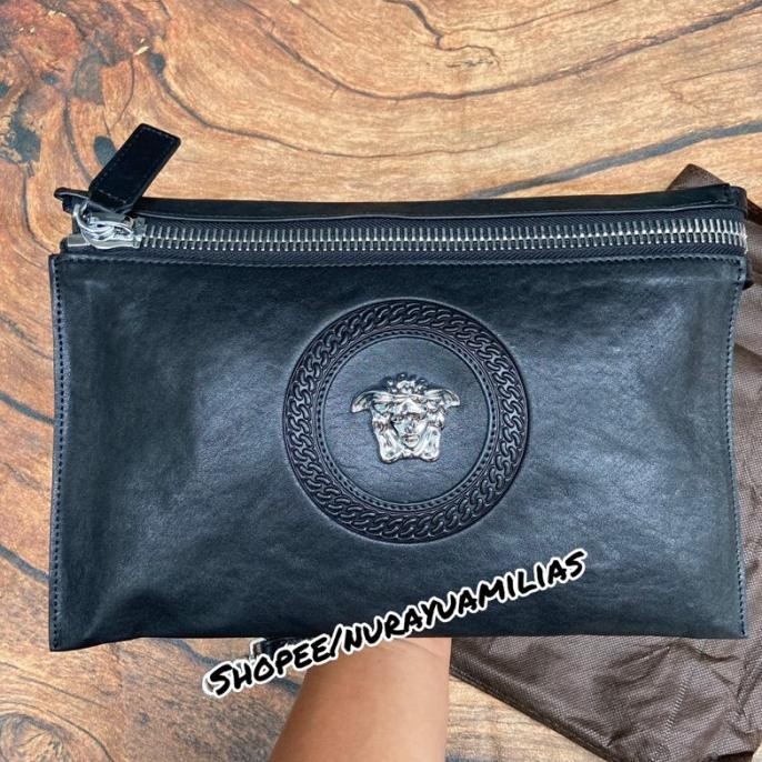 Sale Jual Tas Clutch Pria Versace Full Kulit Asli Import Branded Limited