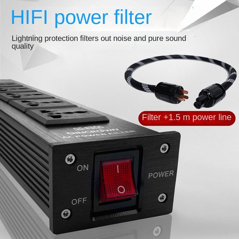 DRT Piano Crown Qincrown Power Filter Socket Fancier Grade Audio Amplifier Purification Filter HiFi 