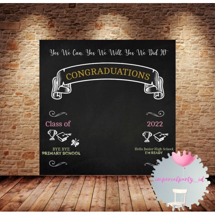 CUSTOM GRADUATE BACKDROP BANNER SPANDUK SEKOLAH SCHOOL GRADUATION