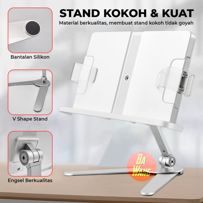 

BOOK STAND STANDING HOLDER DUDUKAN PENJEPIT SANDARAN TATAKAN BUKU