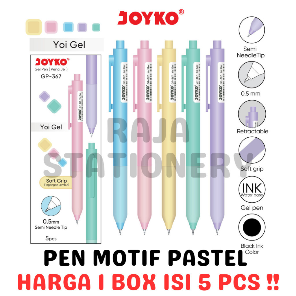 

JOYKO GEL PEN 0.5 BLACK PEN PULPEN JEL JOYKO CETEK HITAM GP-367 [5PCS] RAJA BIG BOX